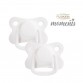 Pacifiers 2 pcs. +6 months - White