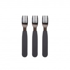 Silicone forks, 3-pack - Stone grey