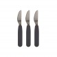 Silicone knives, 3-pack - Stone grey