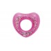 Inflatable bathing ring, pink with glitter