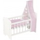Doll bed with canopy and linen