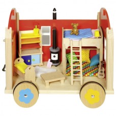 Pull cart - dollhouse with accessories