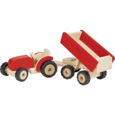 Tractor with trailer - red