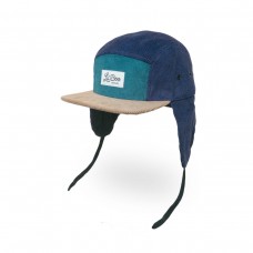 Cap, Corduroy block 5-panel with ears - Green (Size L, 4-7 years)