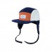 Cap, Corduroy block 5-panel with ears - Navy / Caramel (Size L, 4-7 years)