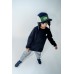 Cap, Corduroy block 5-panel with ears - Navy / Green (Size L, 4-7 years)