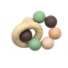 Teether with wood ring, Rattle