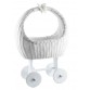 Doll's carriage with wheels - white wicker