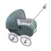 Small doll's carriage, wicker - dusty green