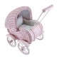 Large doll's carriage, wicker - dusty pink
