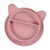 Silicone plate, pig - pink