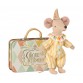 Clown mouse in metal suitcase