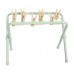 Drying rack with metal legs and clothes clamps