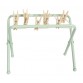 Drying rack with metal legs and clothes clamps