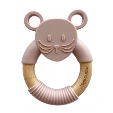 Biting ring, mouse - pink