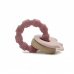 Elephant bite ring in silicone and wood - Pink