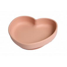 Silicone children's plate, heart - Apricot