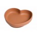 Silicone children's plate, heart - Brown