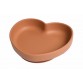 Silicone children's plate, heart - Brown