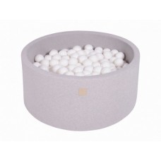 Ball pit round 90x40 cm - light gray (200 balls)