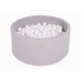 Ball pit round 90x40 cm - light gray (200 balls)