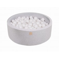 Ball pit round 90x30 cm - light gray (200 balls)