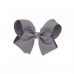 Bow, 8 cm. - grey/glitter