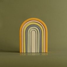 Large rainbow in wood - Pastel