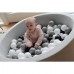 Ball pool with 150 balls - light gray, neutral (90x30x4cm)
