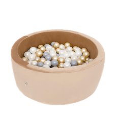 Ball pool with 150 balls - gold, velvet (90x30x5cm)