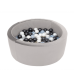 Ball pool with 150 balls - grey, velvet (90x30x5cm)
