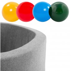 Ball pool with 150 balls - light gray, colorful (90x30x4cm)