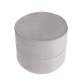 Puff round - grey, velvet (40x30cm)