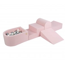 Foam playground Mini with 100 balls - pink (260x40cm)