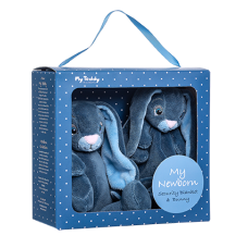 Gift box bunny cuddle cloth - blue