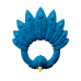 Teether, peacock - Blue