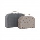 Mini Suitcase Tiger & Grid, Set