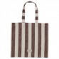 Tote bag, Candy striped - Brown / Off-white