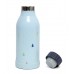 Stainless steel drinking bottle drops blue
