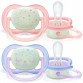 Ultra air night pacifier, 2-pack - Pink/purple (0-6 months)