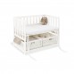 Bedside Crib with mattress, Janne - white