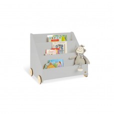 Bookcase on wheels, Lasse - grey