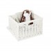 Handmade wicker basket, Waleria - Arrow / white
