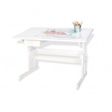 Children's desk, Lena - white lacquered wood
