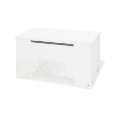 Storage bench, white lacquered high gloss