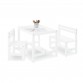 Child table, chair and bench, Timo - white