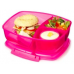 Large lunch box with 3 compartments incl. cup - Pink