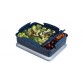 Lunch box with 3 compartments, blue