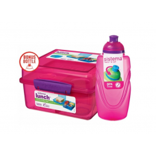 Lunch box with bucket and water bottle, 2 l. (Pink)