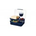 Divided lunch box incl. cup, blue